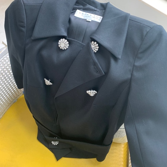 Trina Turk Rhinestone Button Cropped Jacket - Picture 3 of 10